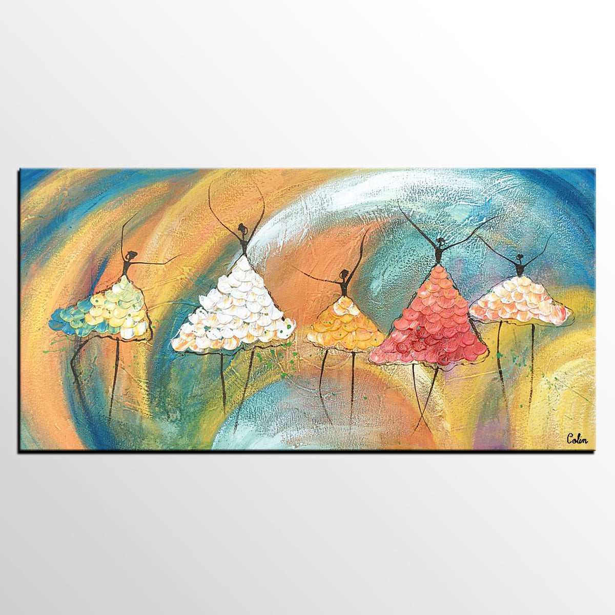 Canvas Paintings for Bedroom, Ballet Dancer Painting, Simple Wall Art Painting, Abstract Canvas Painting, Abstract Wall Art Paintings, Large Painting for Sale-artworkcanvas