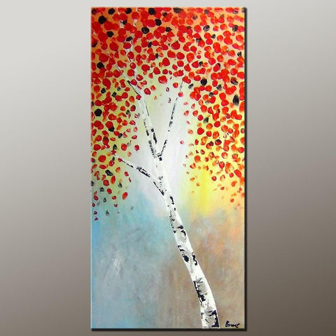 Tree Art, Acrylic Painting, Autumn Tree Painting, Abstract Art Painting, Canvas Wall Art, Bedroom Wall Art, Canvas Art, Modern Art, Contemporary Art-artworkcanvas