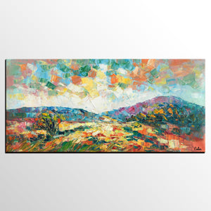 Original Artwork, Mountain Landscape Painting, Custom Extra Large Art, Canvas Artwork-artworkcanvas