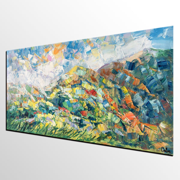 Spring Mountain Landscape Painting, Canvas Artwork, Original Artwork, Custom Extra Large Art-artworkcanvas