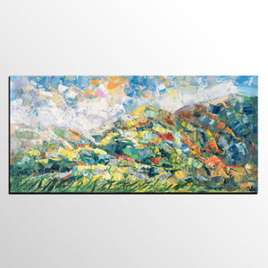 Spring Mountain Landscape Painting, Canvas Artwork, Original Artwork, Custom Extra Large Art-artworkcanvas