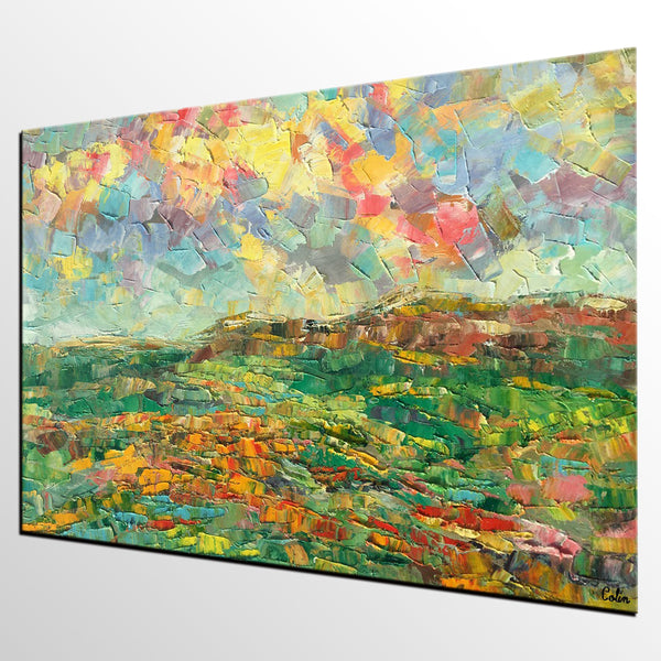 Abstract Mountain Painting, Mountain Landscape Painting, Custom Original Painting Painting on Canvas, Heavy Texture Paintings-artworkcanvas