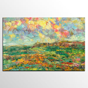 Abstract Mountain Painting, Mountain Landscape Painting, Custom Original Painting Painting on Canvas, Heavy Texture Paintings-artworkcanvas