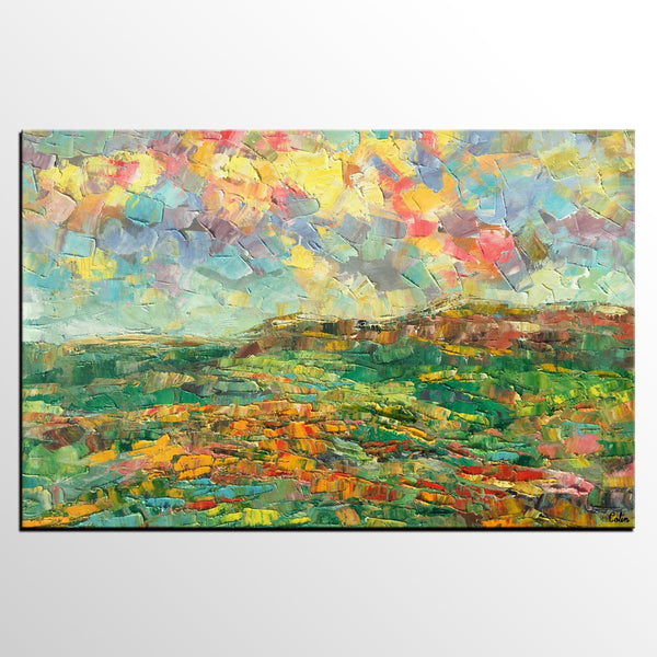 Abstract Mountain Painting, Mountain Landscape Painting, Custom Original Painting Painting on Canvas, Heavy Texture Paintings-artworkcanvas