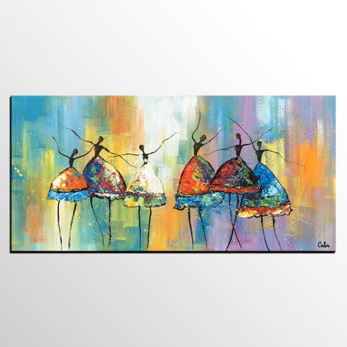 Abstract Acrylic Paintings, Modern Canvas Painting, Ballet Dancer Painting, Original Abstract Painting for Sale, Custom Abstract Painting-artworkcanvas