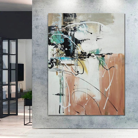 Living Room Wall Art Painting, Extra Large Acrylic Painting, Simple Modern Art, Modern Contemporary Abstract Artwork-artworkcanvas