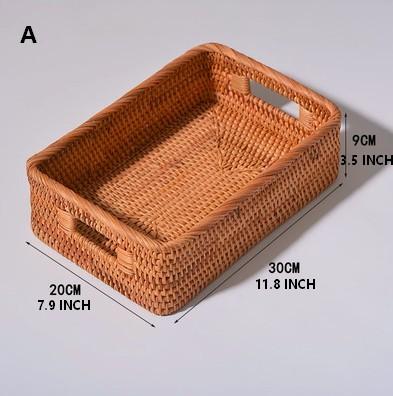Rectangular Storage Baskets for Pantry, Rattan Storage Basket for Shelves, Storage Baskets for Kitchen, Woven Storage Baskets-artworkcanvas
