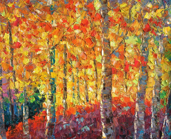 Landscape Painting, Oil Painting, Autumn Tree Painting, Abstract Oil Painting, Large Wall Art, Rustic Canvas Painting-artworkcanvas