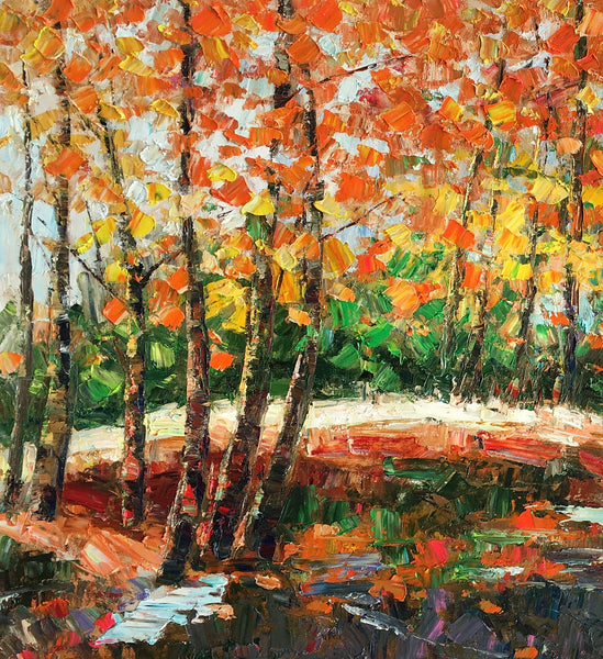 Abstract Landscape Art, Autumn Tree Painting, Large Painting, Bedroom Canvas Art, Buy Art Online-artworkcanvas