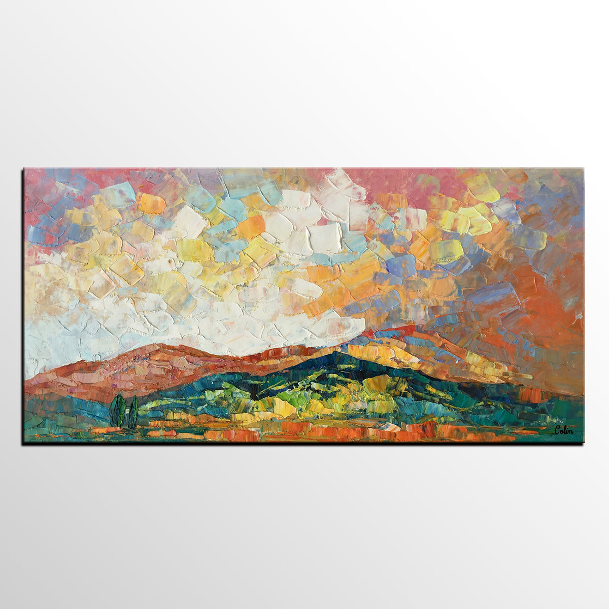 Mountain Landscape Painting, Original Artwork, Custom Extra Large Art, Canvas Artwork-artworkcanvas