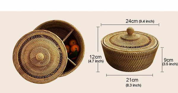 Indonesia Woven Storage Basket, Small Food and Snacks Basket, Kitchen Storage Basket, Storage Basket for Dining Room-artworkcanvas