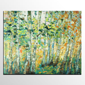 Landscape Painting, Autumn Tree Painting, Original Wall Art, Custom Large Canvas Art, Original Artwork, Canvas Oil Painting-artworkcanvas