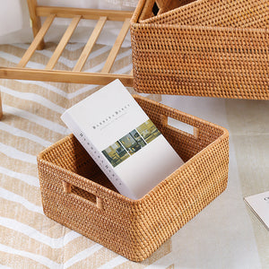 Extra Large Woven Baskets for Living Room, Storage Baskets for Clothes, Storage Baskets for Kitchen, Rectangular Storage Basket for Bedroom, Storage Baskets for Shelves-artworkcanvas