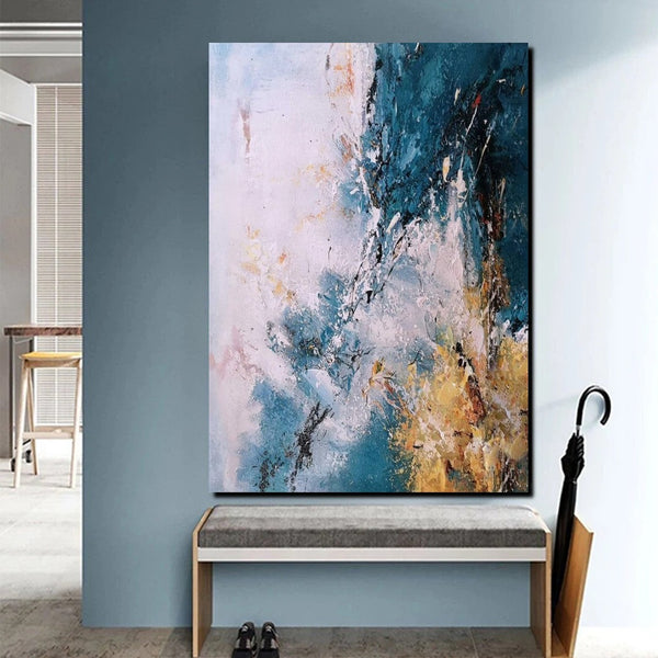 Modern Paintings for Living Room, Simple Modern Art, Blue Abstract Canvas Painting, Contemporary Acrylic Paintings, Large Wall Art Paintings-artworkcanvas