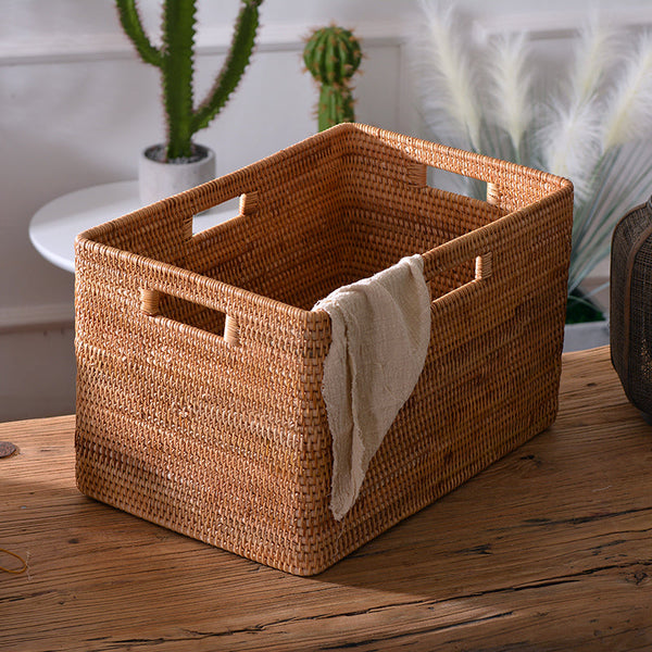 Extra Large Rattan Storage Baskets, Oversized Laundry Storage Baskets, Round Storage Baskets, Storage Baskets for Clothes, Storage Baskets for Bathroom-artworkcanvas