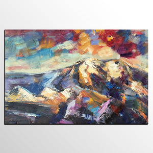 Mountain Landscape Painting, Custom Abstract Oil Paintings, Large Landscape Oil Painting, Large Painting for Sale-artworkcanvas