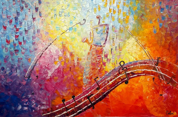 Canvas Painting, Abstract Art, Music Painting, Saxophone Player, Custom Painting, Abstract Painting-artworkcanvas