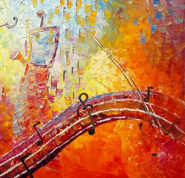 Canvas Painting, Abstract Art, Music Painting, Saxophone Player, Custom Painting, Abstract Painting-artworkcanvas