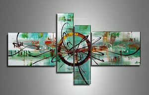 Abstract Oil Painting, Modern Canvas Painting, 4 Piece Canvas Art, Living Room Canvas Wall Art, Simple Modern Art, Large Painting on Canvas-artworkcanvas