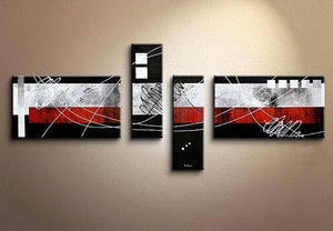 Modern Canvas Art Paintings, Large Abstract Painting for Living Room, Oil Painting on Canvas, Black and Red Canvas Painting, Modern Painting for Sale-artworkcanvas