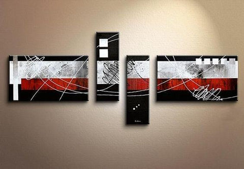 Modern Canvas Art Paintings, Large Abstract Painting for Living Room, Oil Painting on Canvas, Black and Red Canvas Painting, Modern Painting for Sale-artworkcanvas