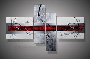 Simple Canvas Wall Art Ideas, Huge Canvas Art, Large Abstract Art for Living Room, 4 Piece Canvas Art, Abstract Oil Painting, Contemporary Wall Art Paintings-artworkcanvas