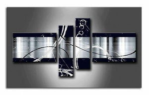 Huge Art, Black and White Large Canvas Art, Abstract Art, 4 Piece Canvas Art, Abstract Painting, Contemporary Wall Art-artworkcanvas