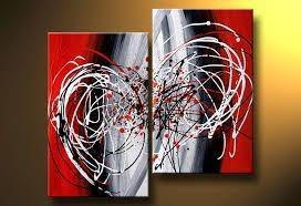 Wall Art, Wall Hanging, Large Art, Black and Red Canvas Painting, Abstract Art, Bedroom Wall Art-artworkcanvas