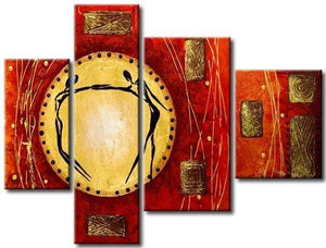 Extra Large Painting, Abstract Painting, Wall Hanging, 4 Panel Modern Art, Extra Large Art-artworkcanvas