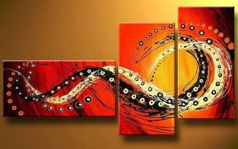 Bedroom Wall Art, Canvas Painting, Large Painting, Red Abstract Art, Abstract Painting, Acrylic Art, 3 Piece Wall Art-artworkcanvas