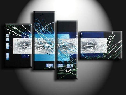 Living Room Wall Art, Black Abstract Wall Art, Modern Art, Contemporary Art, Abstract Painting, Canvas Painting-artworkcanvas