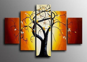 Abstract Canvas Painting, Extra Large Wall Art Paintings for Living Room, 5 Piece Canvas Paintings, Tree of Life Painting, Buy Paintings Online-artworkcanvas