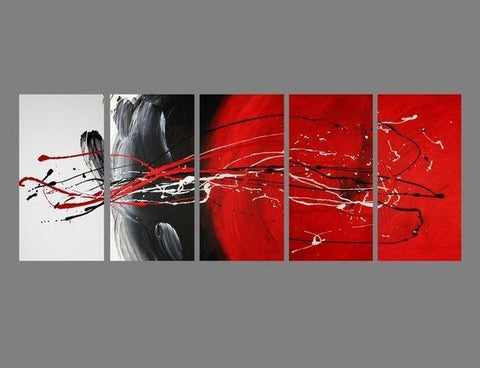 Living Room Wall Art, Black and Red, Abstract Art, Extra Large Wall Art, Huge Art, Large Painting, Modern Art, Painting for Sale-artworkcanvas