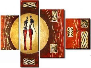 Extra Large Painting, Abstract Figure Painting, African Abstract Wall Art, Dining Room Wall Art-artworkcanvas