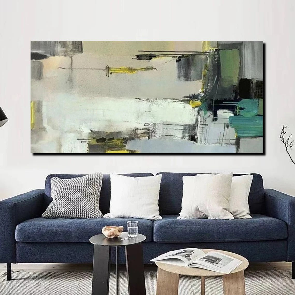 Acrylic Abstract Painting Behind Sofa, Large Painting on Canvas, Living Room Wall Art Paintings, Buy Paintings Online, Acrylic Painting for Sale-artworkcanvas