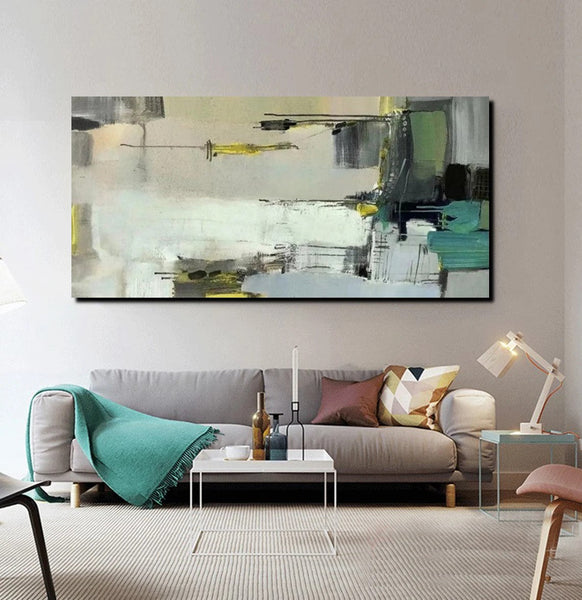 Acrylic Abstract Painting Behind Sofa, Large Painting on Canvas, Living Room Wall Art Paintings, Buy Paintings Online, Acrylic Painting for Sale-artworkcanvas