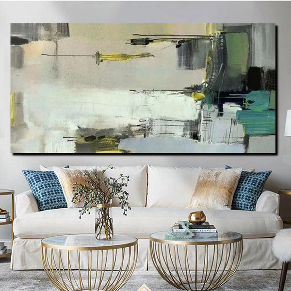 Acrylic Abstract Painting Behind Sofa, Large Painting on Canvas, Living Room Wall Art Paintings, Buy Paintings Online, Acrylic Painting for Sale-artworkcanvas