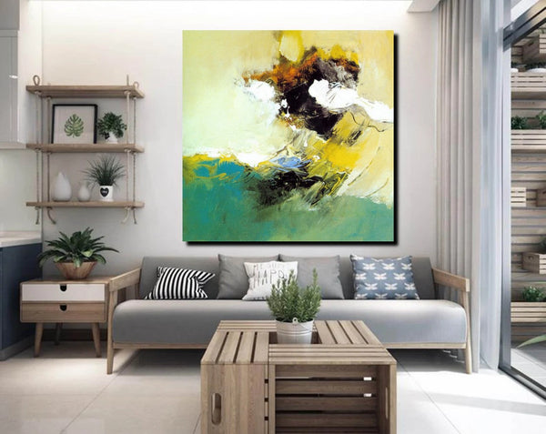 Acrylic Painting for Bedroom, Modern Canvas Painting, Contemporary Artwork, Green Abstract Acrylic Paintings, Hand Painted Canvas Art-artworkcanvas