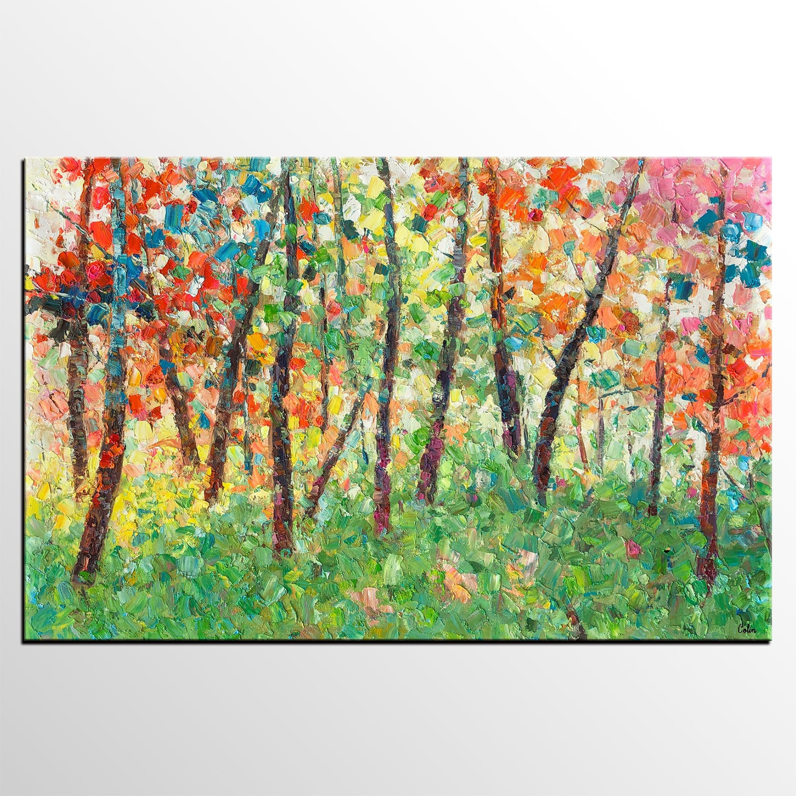 Forest Tree, Large Art, Abstract Art, Abstract Painting, Landscape Art, Original Painting, Wall Art, Canvas Art-artworkcanvas