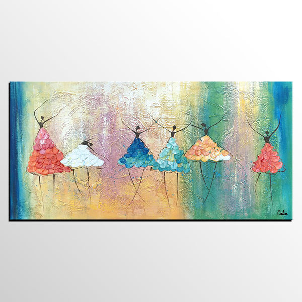 Simple Wall Art Ideas for Living Room, Ballet Dancer Painting, Large Acrylic Painting, Custom Canvas Painting, Modern Abstract Painting-artworkcanvas