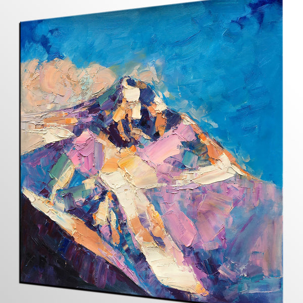 Abstract Landscape Painting, Mountain Landscape Painting, Bedroom Canvas Paintings, Custom Original Oil Painting on Canvas-artworkcanvas