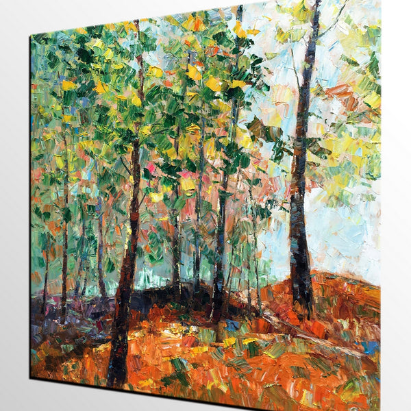 Abstract Landscape Art, Autumn Tree Art, Heavy Texture Wall Art-artworkcanvas