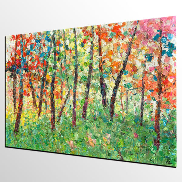 Forest Tree, Large Art, Abstract Art, Abstract Painting, Landscape Art, Original Painting, Wall Art, Canvas Art-artworkcanvas
