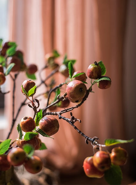 Green Apple Branch, Fruit Branch, Table Centerpiece, Beautiful Modern Flower Arrangement Ideas for Home Decoration, Simple Artificial Floral for Dining Room-artworkcanvas