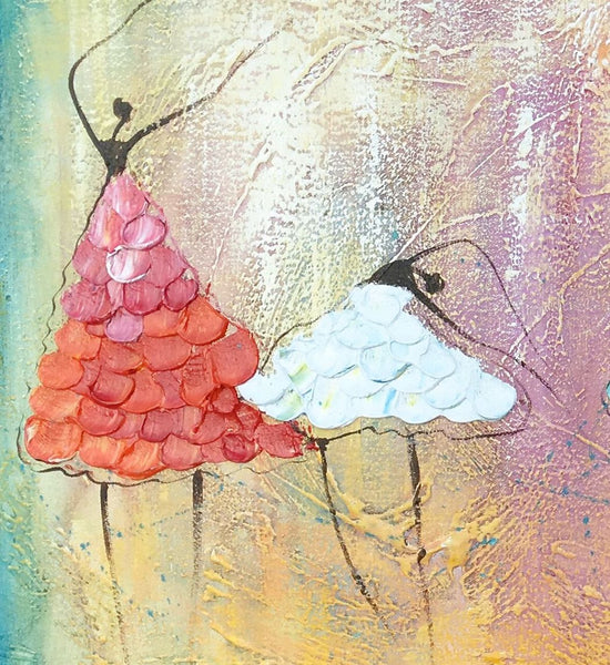 Simple Wall Art Ideas for Living Room, Ballet Dancer Painting, Large Acrylic Painting, Custom Canvas Painting, Modern Abstract Painting-artworkcanvas