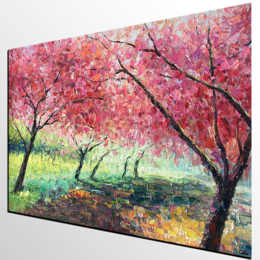 Canvas Wall Art, Large Art, Abstract Landscape Art, Forest Tree Painti ...