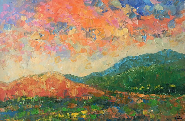 Abstract Mountain Landscape Art, Large Art, Original Art, Contemporary Art, Oil Painting for Sale-artworkcanvas