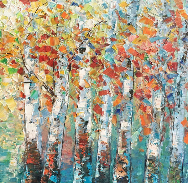 Canvas Art Painting, Large Wall Art, Summer Birch Tree Painting, Custom Extra Large Oil Painting-artworkcanvas