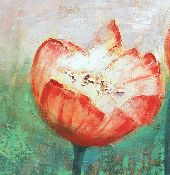 Large Tulip Flower Painting, Abstact Wall Art, Canvas Art, Original Painting, Canvas Painting-artworkcanvas