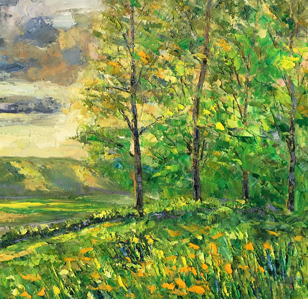 Landscape Art, Canvas Wall Art, Original Painting, Spring Tree Painting, Extra Large Canvas Painting-artworkcanvas